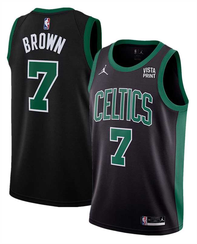 Mens Boston Celtics #7 Jaylen Brown Black Statement Edition Stitched Basketball Jersey Dzhi->->NBA Jersey